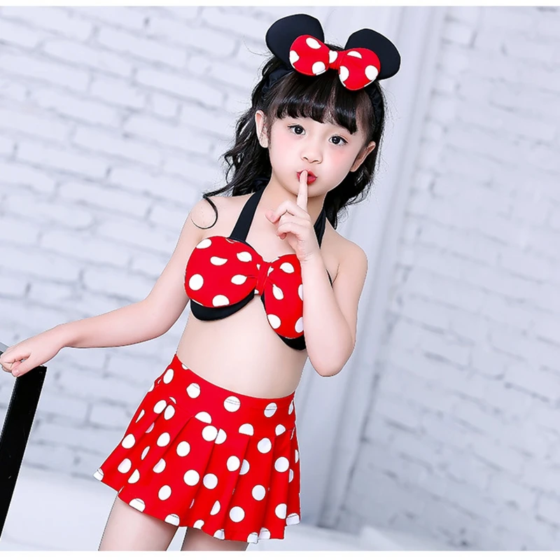 

cosplay costume cartoon mikey swimwear two-piece bathing suit children kids beach clothes girls swimsuits