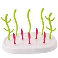 Полезная детская сушилка для бутылок, Простая подставка для чистки дерева, сушилка, полка, кухонный держатель для кормления, инструменты, Красочные