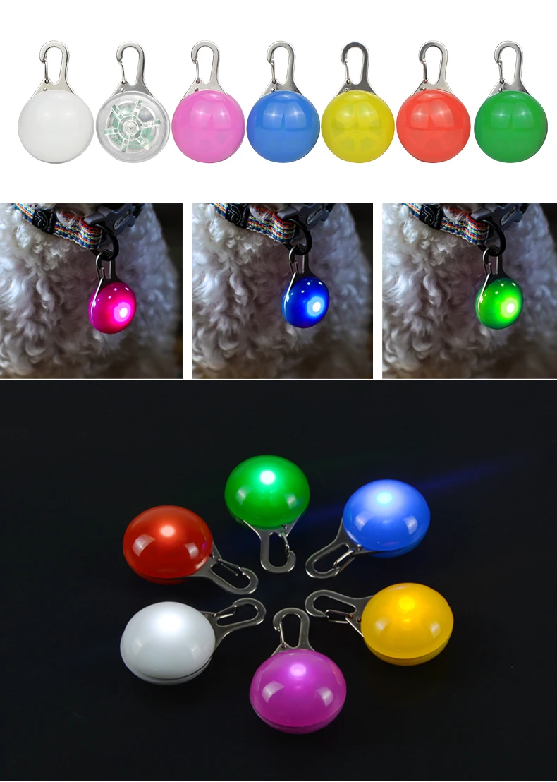 White/Red/RGB/Bule Pet Safety Night light Lamp Cat Dog Collars Pendant Glowing Flash light Luminous Bright in Dark Pet Supplies