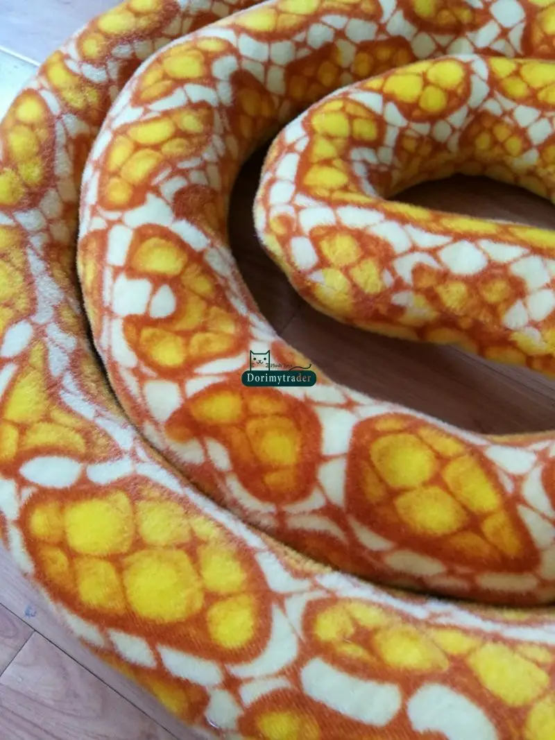 Dorimytrader 300cm Giant Simulated Animal Snake Plush Toy Soft Stuffed Snakes Tricky toys Photography props 118inches DY61677(14)_1