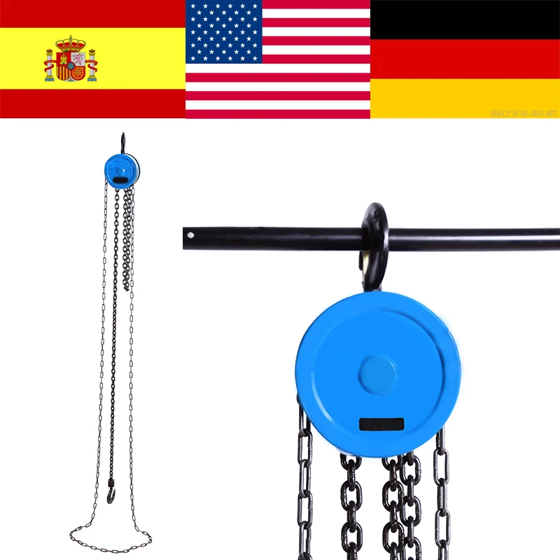 500kg Pulley Chain Block Chain Hoist Polipasto Cable Hand Control Pulley Crane 2.5m Manual Block Lift Pulley Lifting
