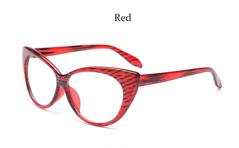Модные дешевые очки, сексуальные оптические очки кошачий глаз, женские прозрачные очки, брендовые дизайнерские винтажные прозрачные линзы, оправа - Цвет оправы: Red