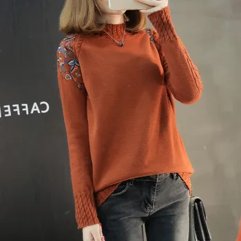 

2020 thicker autumn and winter new sweater half-length collar knit sweater loose Korean jumper