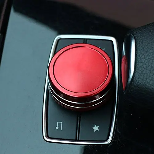Aluminium Alloy Car Multimedia Knob Decoration Stickers Car-styling For Mercedes Benz A B E class CLA GLA GLK GLE ML GL class
