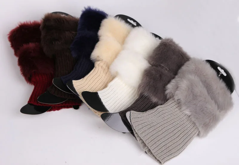 400pairs/lot women new fashion fax fur Trim Crochet Knit Legwarmers/fur Leg Warmers OPP bag packing/pairs