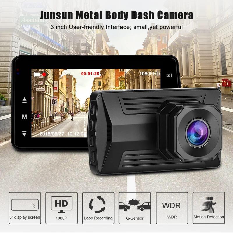 Junsun 2018 видеорегистратор 3&quot регистратор Full HD 1080P dashcam видеорегистраторы
