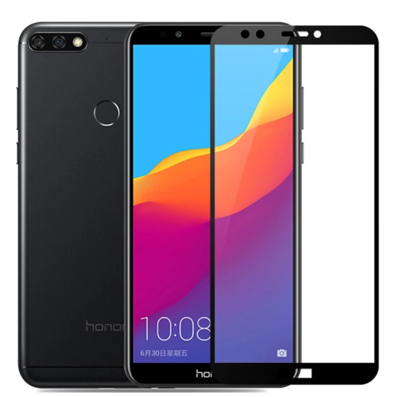 3D закаленное стекло для Huawei Y7 Prime 2018 полное покрытие 9H защитная пленка