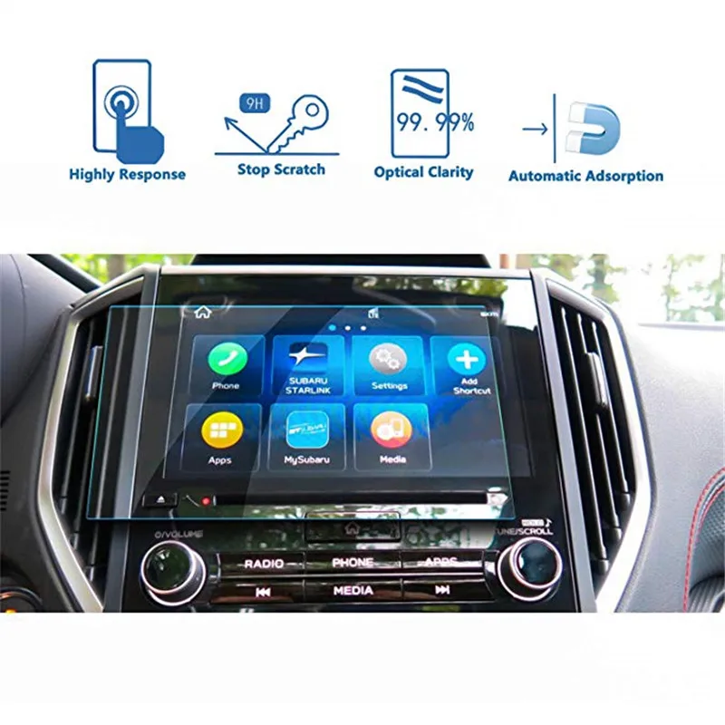 

For Subaru 2019 Forester 8-Inch Starlink Car Navigation Screen Protector High Clarity Tempered Glass Touch Screen