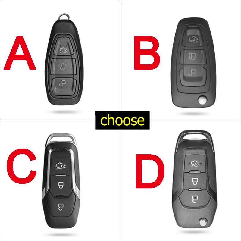 Zinc-alloy-Leather-Car-Styling-Remote-Key-Cover-Case-For-Ford-Focus-3-4-Mondeo-MK3