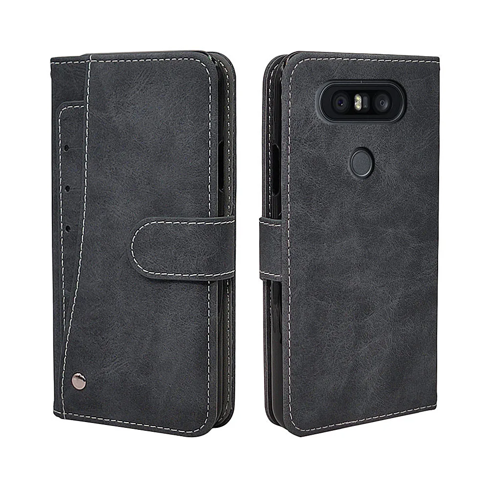 Luxury Wallet Case For LG V40 V30 V20 V10 V50 ThinQ Q7 Q8 Q6 Case Vintage Flip Leather TPU Silicone Cover Business Card Slots