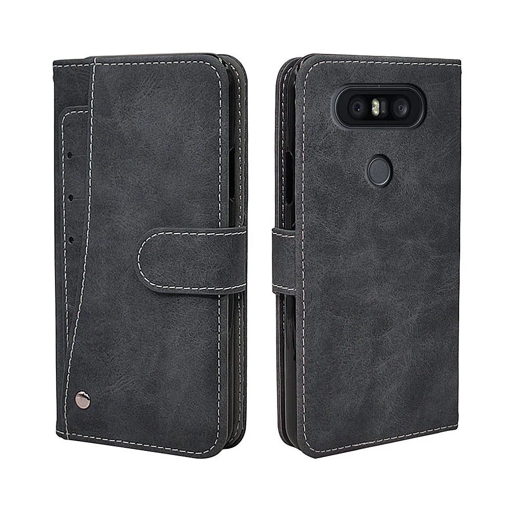 

Luxury Wallet Case For LG V40 V30 V20 V10 V50 ThinQ Q7 Q8 Q6 Case Vintage Flip Leather TPU Silicone Cover Business Card Slots