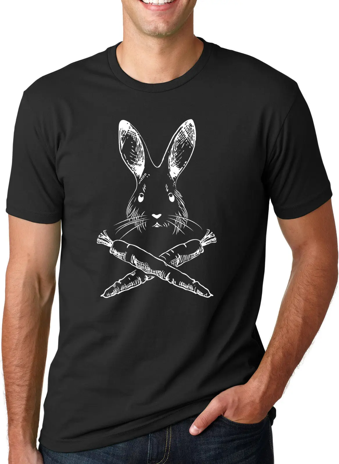 Jolly Easter T Shirt Funny Easter Bunny Pirate Flag Tee Original Tops