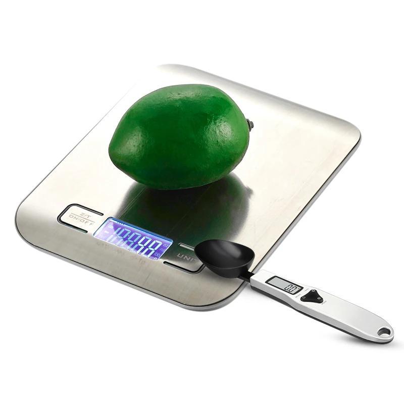

LCD Digital Kitchen Scale 11LB/5Kg Food Kitchen Scale balance Cooking Tool With Super Slim Stainless Steel Platform MCT-20