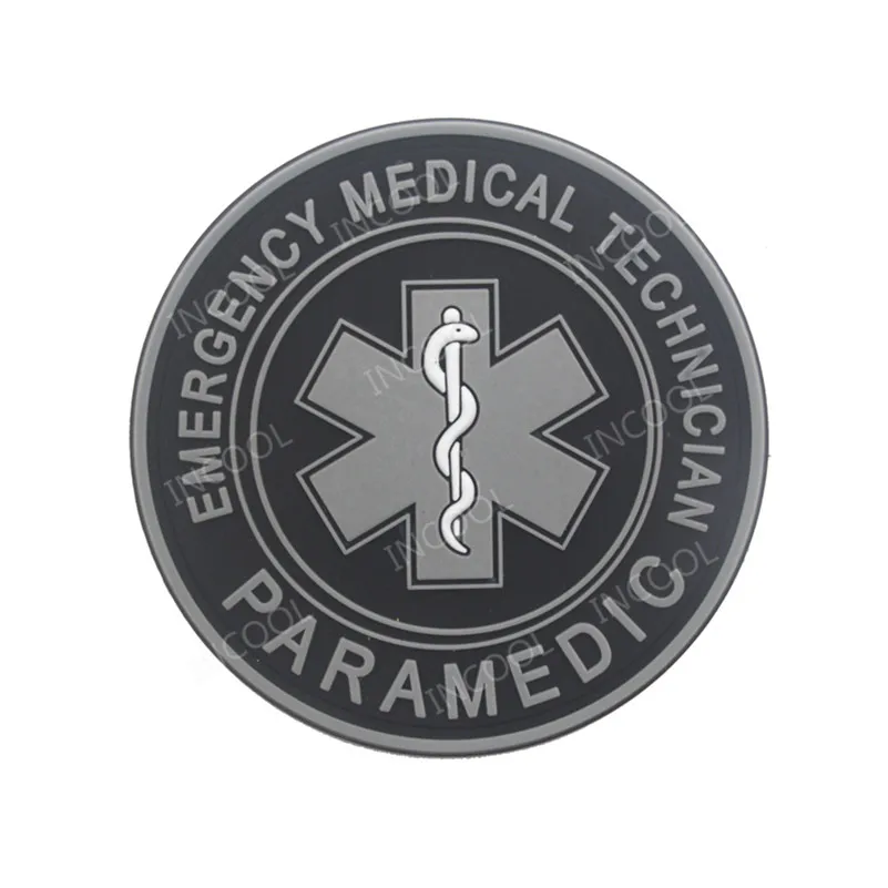 Emt Star of Life EMS EMT Paramedic subdued ACU tactical morale insigne hook patch 