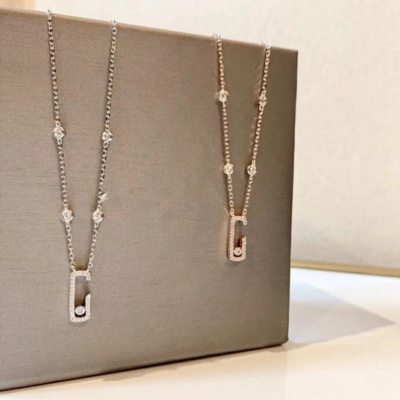 Горячая перемещение очаровательные каменные бусины ожерелье из чистого 925