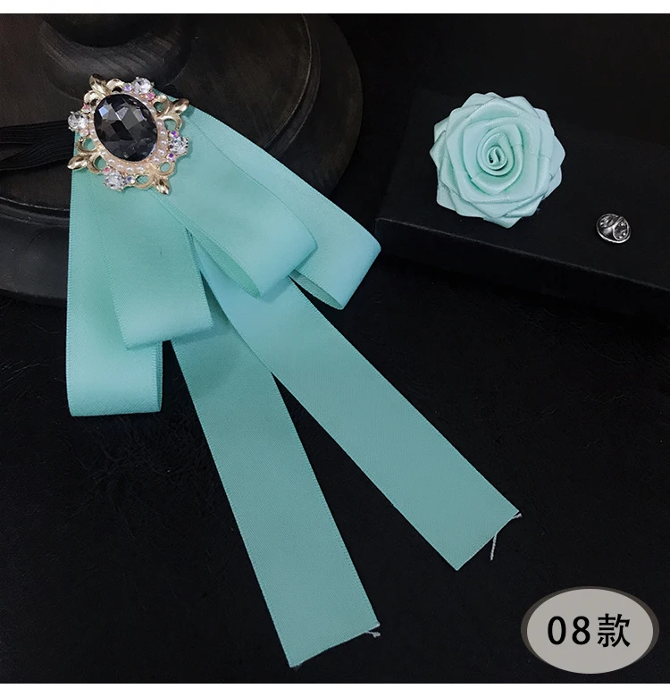 Многоцветный горный хрусталь ленты лук галстук для Для мужчин и Для женщин рубашка костюм воротник пальто с лацканами модные свадебные шеи