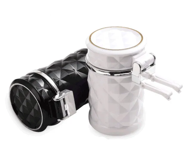 

COHIBA Cigar Creative Car Portable LED Light Ashtray Cup Holder Mini Vehicle Home Cigarette Pot Litter Collecting Black Ash Tray