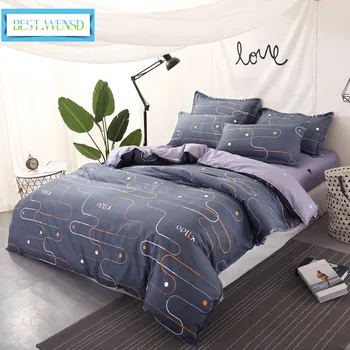

BEST.WENSD Simple 3d bedding bed cover Geometric soft egyptian cotton bedding set single children Bedroom bedsheet bedclothing