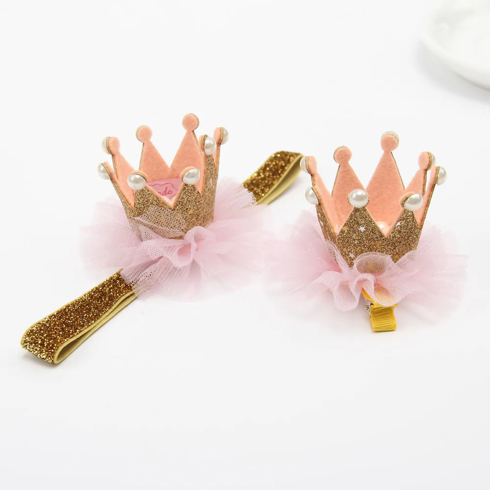 Buy 20sets/lot Kids Glitter Crown Headband Princess