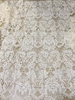 

2018 Latest Embroidery African Water Soluble Lace Fabric! High Quality White African Lace Fabric CD21871