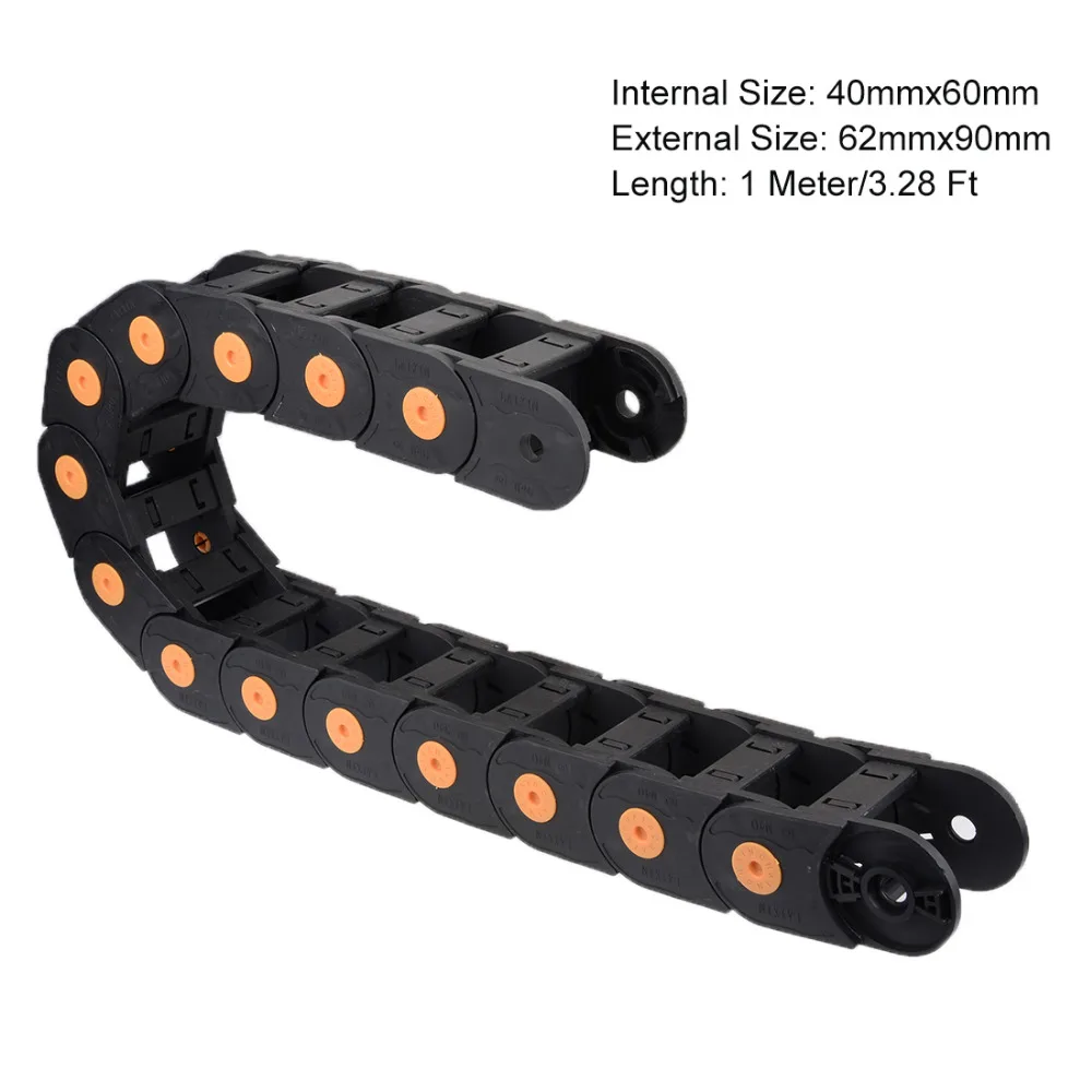 

UXCELL 1m R100 35x50mm 40x60mm Drag Chain Cable Carrier Colsed Transmission Chain for 3D Printer CNC Router Machine Power Parts