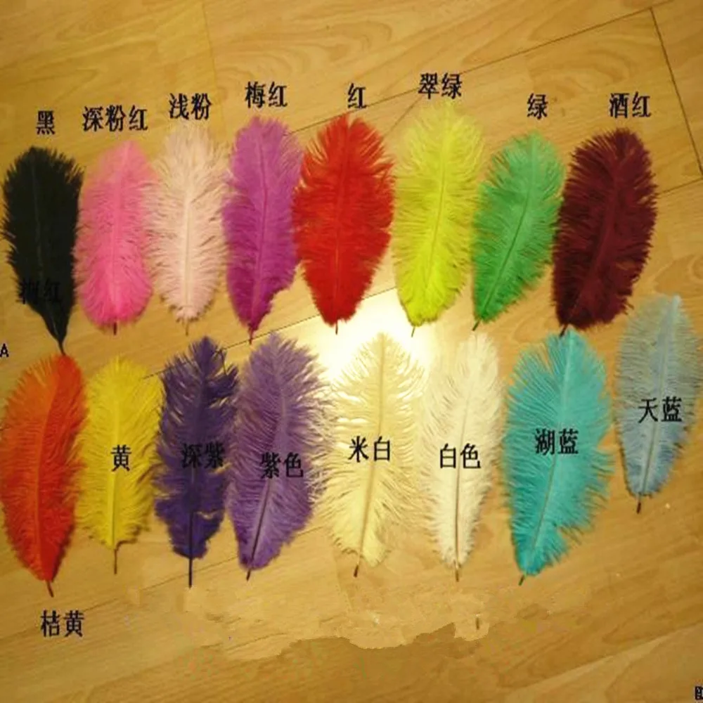 

20pcs Wholesale Hard rod /lot multicolor for choose natural Ostrich Feathers 20-25cm8-10" Wedding Christmas Decorations DIY