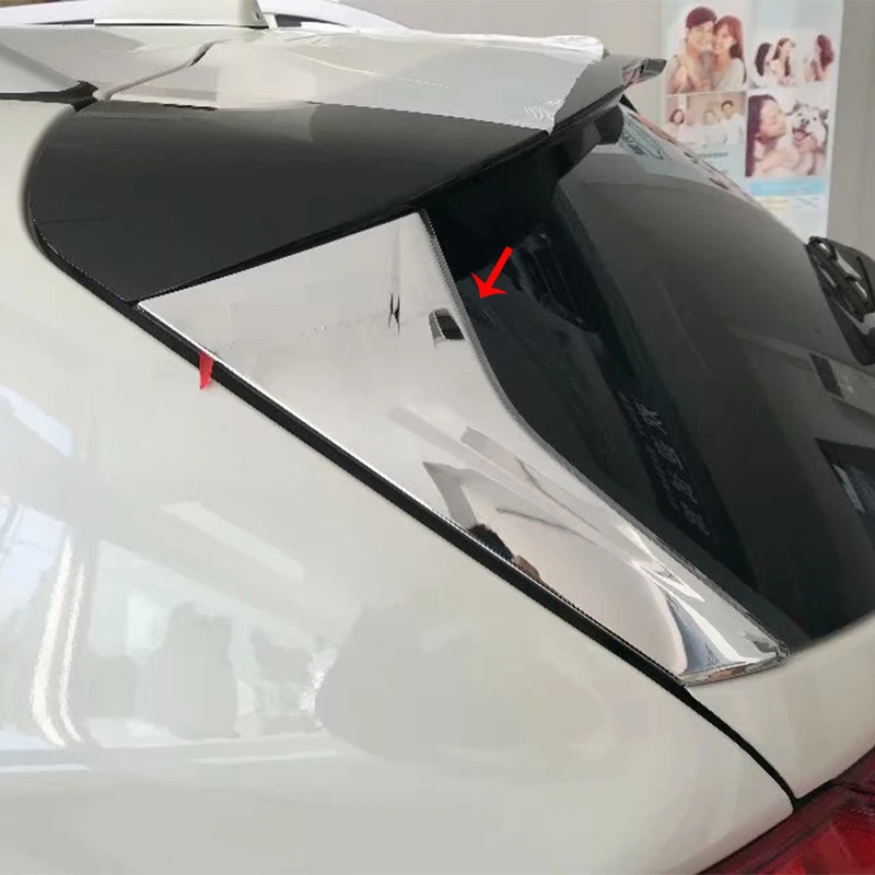

Car ABS Chrome Trim Auto Parts Exterior Both Side Rear Window Spoiler Triangle Cover For Subaru XV Crosstrek 2018