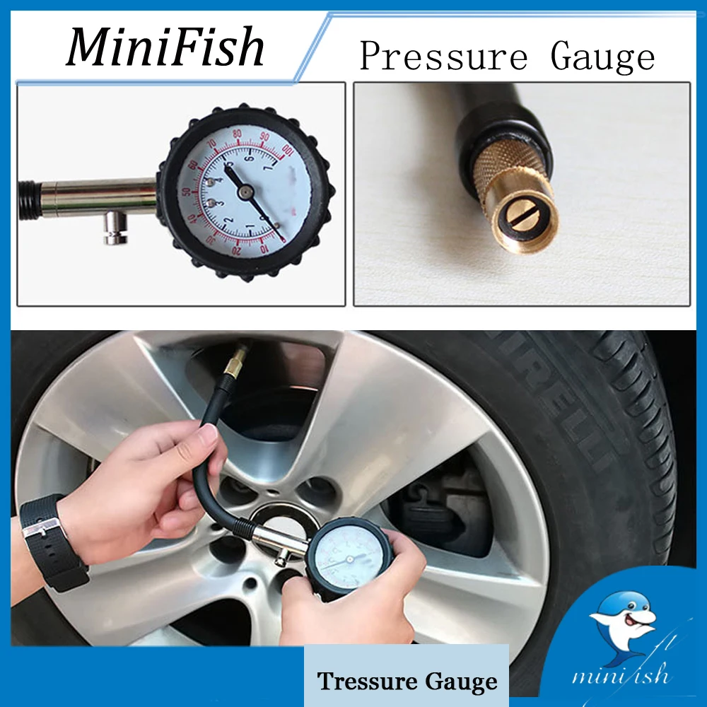 

Long Tube Auto Car Bike Motor Tyre Air Pressure Gauge Meter Vehicle Tester Monitoring System Tire Pressure Gauge