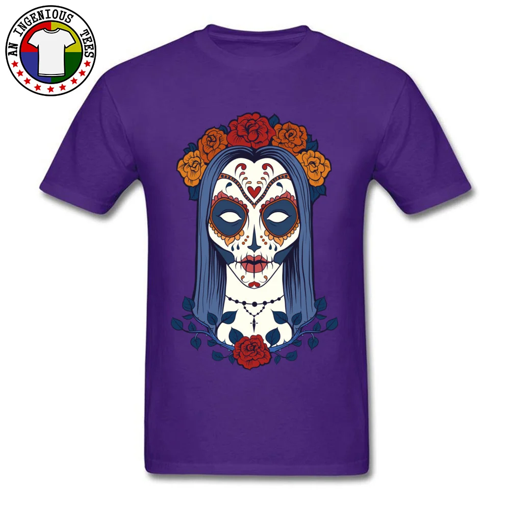 Sugar Skull 41.1 Custom T-Shirt for Boys 100% Cotton Thanksgiving Day Tops Tees Tops Tees Short Sleeve 2018 Round Neck Sugar Skull 41.1 purple