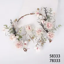 Fada noiva headdress enfeite de cabelo artesanal casamento feminino garland brincos de frutas conjunto jóias de cabelo