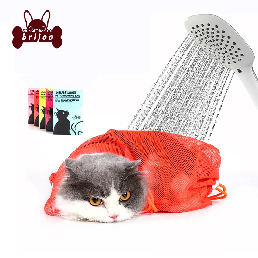 Pet Washing Bag Mesh Grooming Cat Bag Restraint Shower Nail Cutting Medicine Adjustable Washing Cat Bag Anti Scratch Pet Product