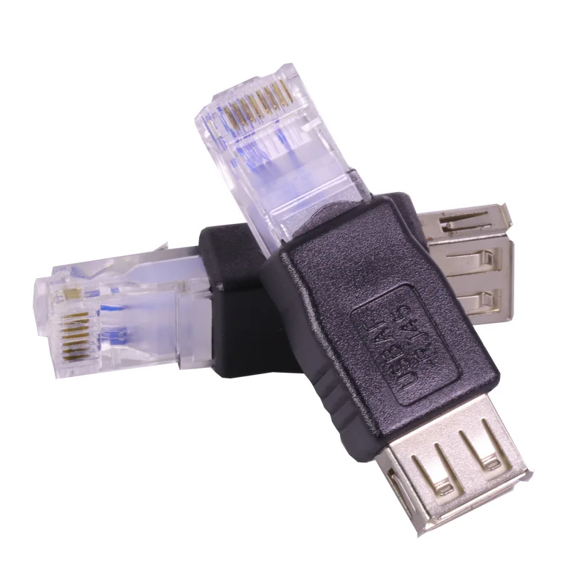 RJ45 к USB AF Разъем Прозрачный USB гнездовой разъем к RJ45 Интернет Разъемы RJ45 Интернет проводной терминал