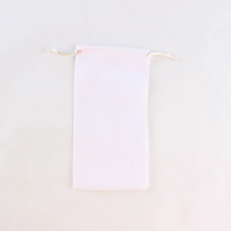 100 шт./лот 9*18 см Высококачественная Замшевая сумка на шнурке с логотипом на заказ цена упаковка для ювелирных изделий сумка для телефона - Цвет: white