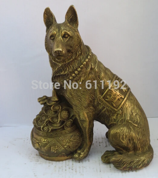 

Modern Home FengShui Decoration Brass Wolf sculpture,antique lucky Wolfhound statue Metal crafts