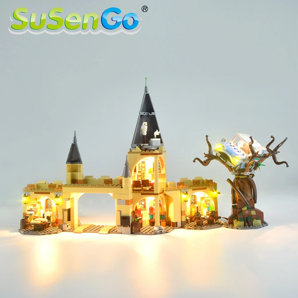 SuSenGo светодио дный загораются комплект для Гарри Поттер Хогвартс Whomping ивы свет набор совместим с 75953 (не включает модели)