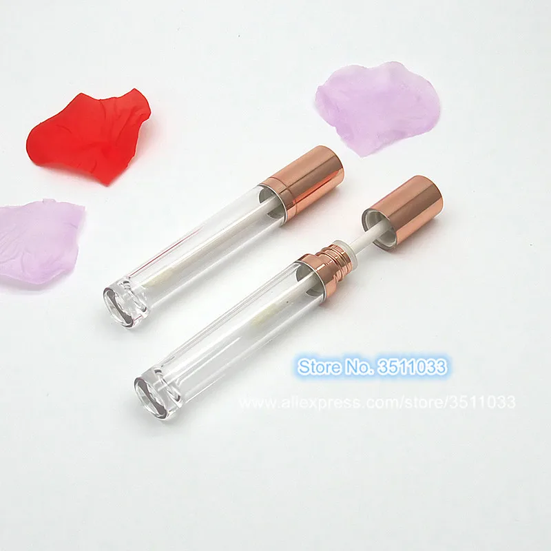 

5ml 30pcs 50pcs Elegant Lip Gloss Tube with Rose Gold Cap Clear Empty Beauty Lipstick Container Portable Lip Gloss Bottle Tube