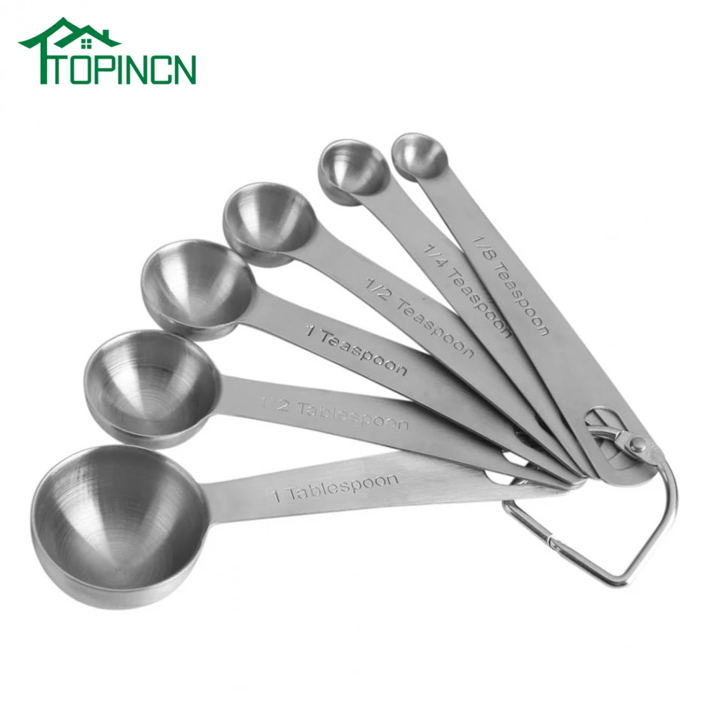 6pcs set Stainless Steel Measuring Spoons Kitchen Measure Tools Sets 6pcs-set-stainless-steel-measuring-spoons-kitchen-measure-tools-sets