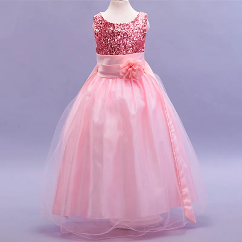 Elegant Sequin Flower Girl Dresses Hot Long Princess Party Infanti Baby