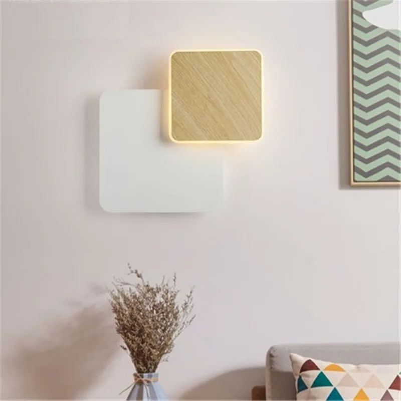 DIY креативное квадратное круговое бра настенный светильник светодиодный