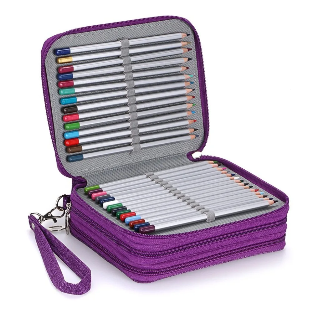 

New large capacity 72 color storage pen bag pen curtain art color pencil blind student stationery box stationery supplies