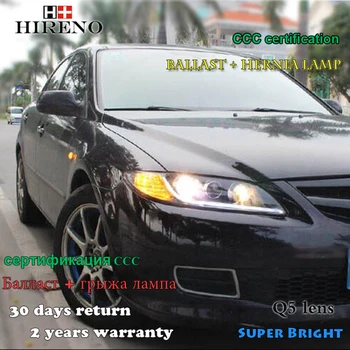 

Hireno Headlamp for 2006-2012 Mazda 6 Mazda6 Headlight Assembly LED DRL Angel Lens Double Beam HID Xenon 2pcs