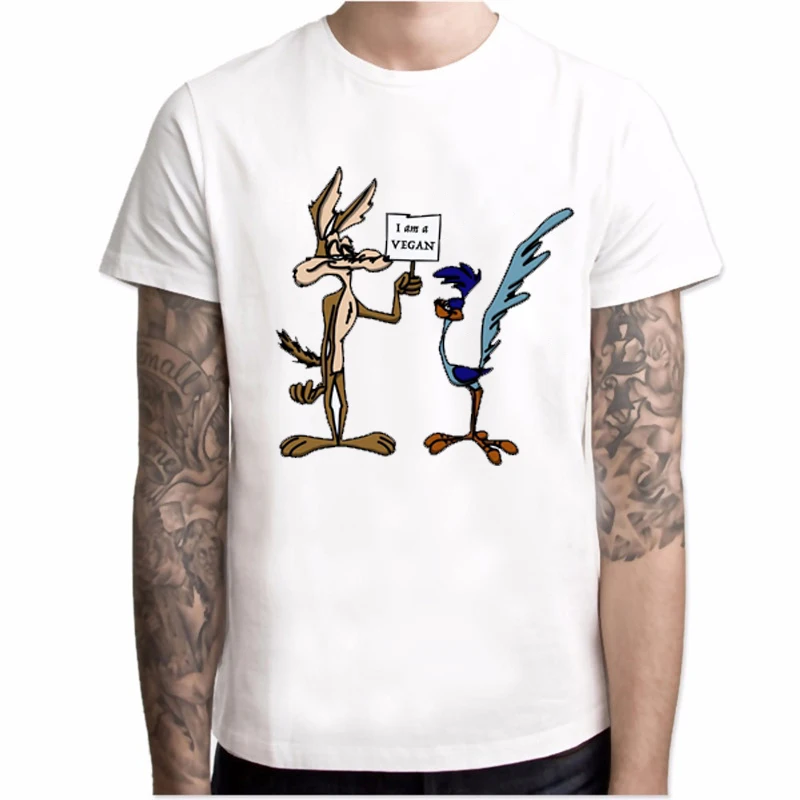 Новинка 2019 футболка Wiley Coyote Мужская Looney ttes Road Runner мультяшная с героями