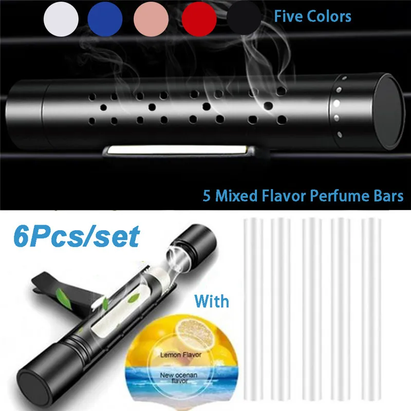 

5Pcs/Set Car Air Freshener With 1 Aromatherapy Cover Auto Outlet Perfume Vent Air Freshener