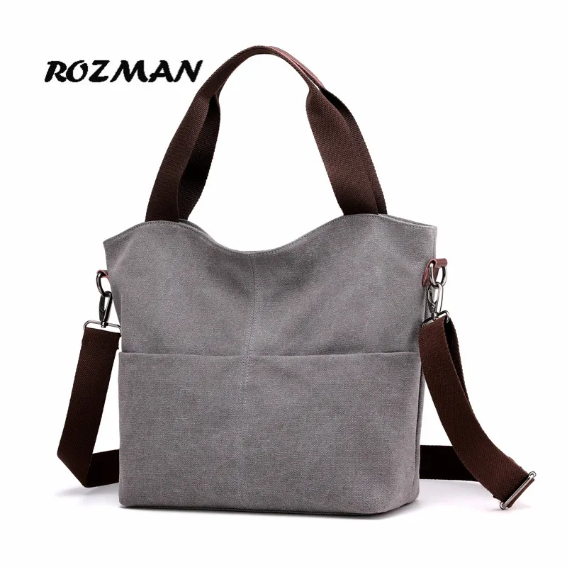 

New ROZMAN Luxury Handbags Women Bags Designer New Canvas Bag Handbag Wild Art Simple Korean Shoulder Compartment Casual