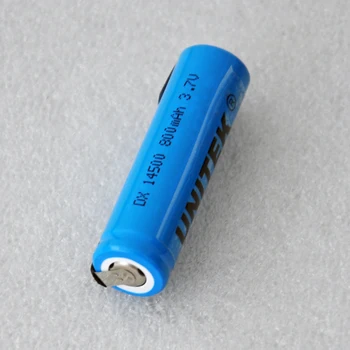 

10-20pcs 3.7v 14500 li-ion rechargeable battery 800mahAA lithium ion cell with welding tabs pins for electric shaver toothbrush