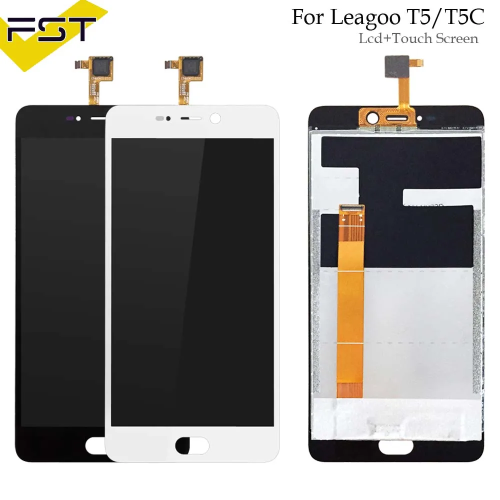 Продажа Черный белый для LEAGOO T5 T5C ЖК дисплей и сенсорный экран 5,5