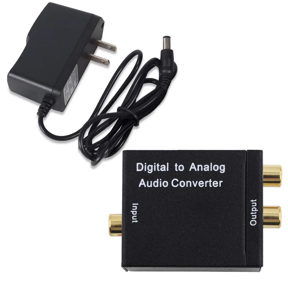Digital Optical Toslink SPDIF Coax Coaxial Input to Analog L/R RCA Audio Output Converter