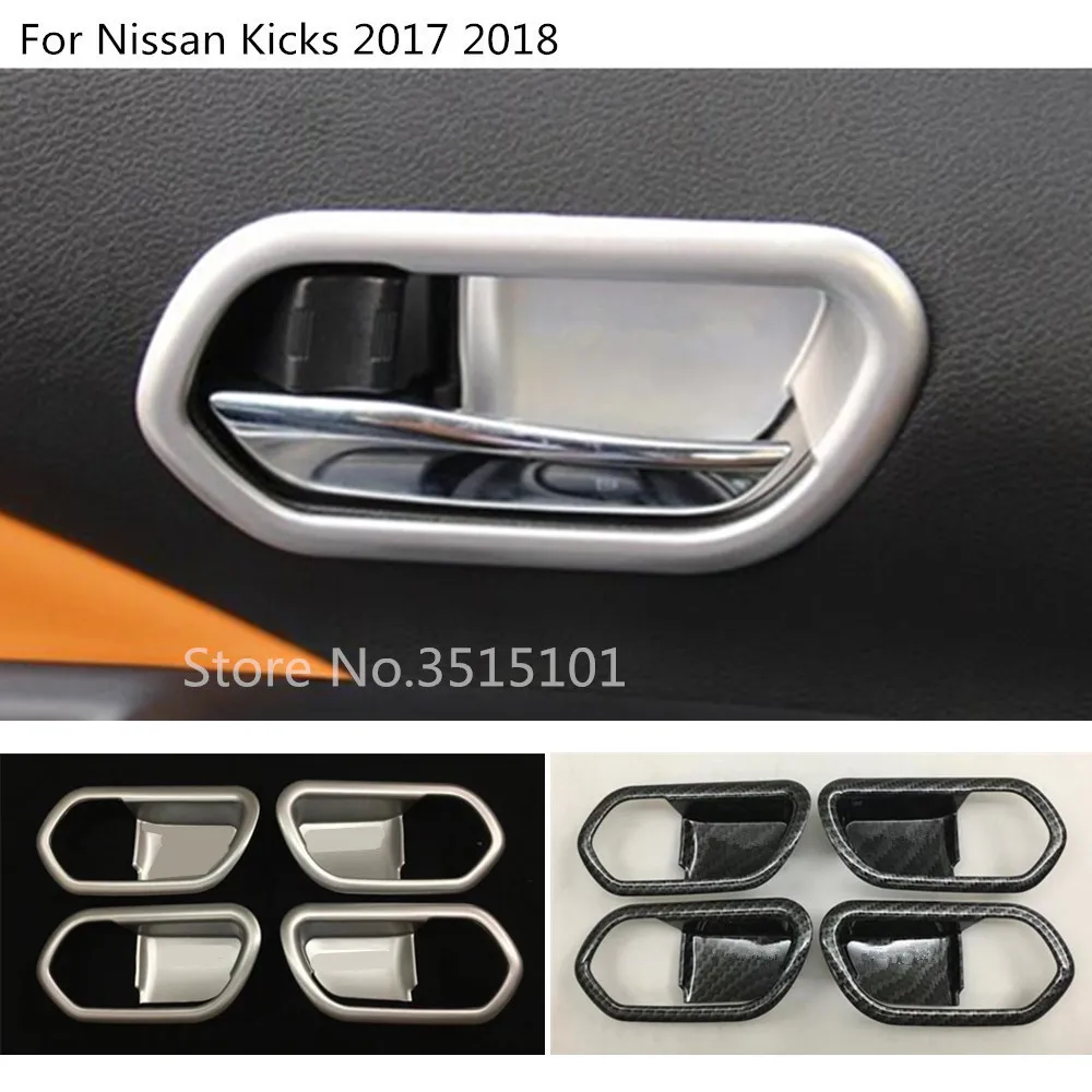 

Car Cover Protect Detector Stick Trim Internal Door Inner Built Handle Bowl Moulding Lamp 4pcs For Nissan Kicks 2017 2018 2019