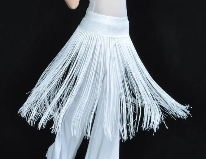 

Women's Belly Dance Sequins Waist Chain Hip Scarf Skirt With Tassels Silver White Red Blue Coffee Black Free Shipping