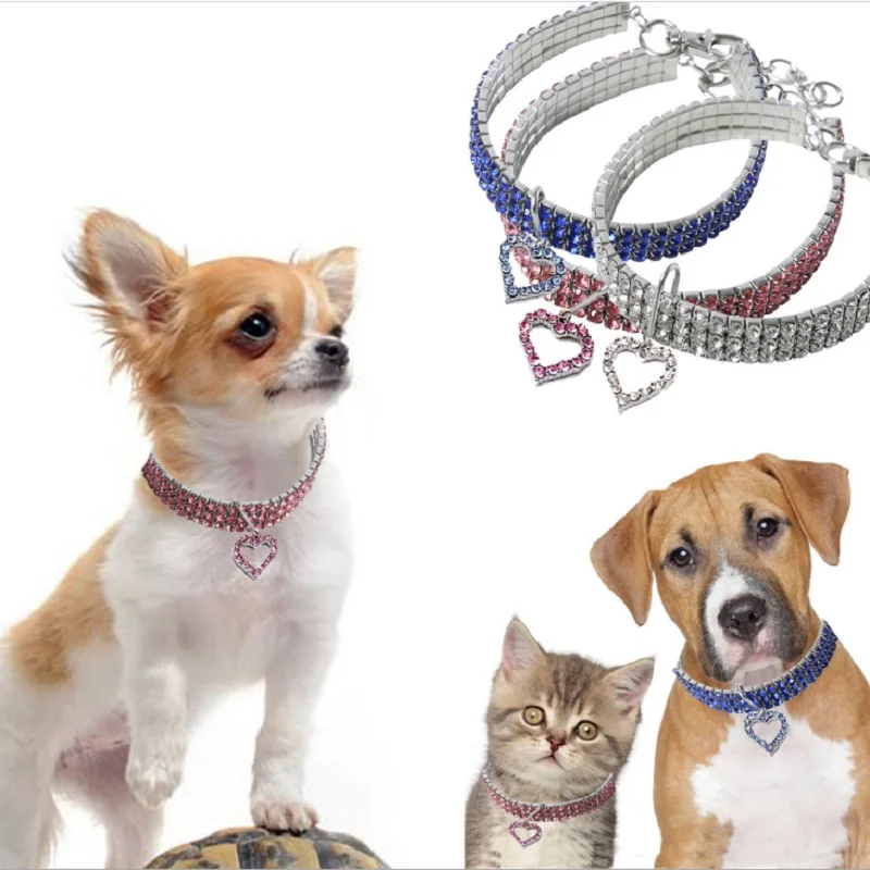 

Pet Cat Rhinestone Collars Personalized Diamond Pet Cat Necklace Creative Fashion Adjustable Cat Kitten Strap Choker Neck Ring